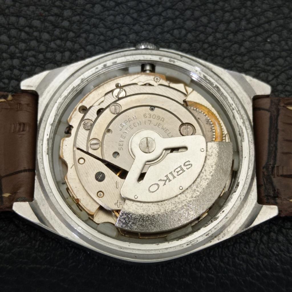 AUTOMATIC VINTAGE SEIKO 5 JAPAN 6309A MENS ARABIC RED COLOR DIAL WATCH a701347-5 R206a-a701347