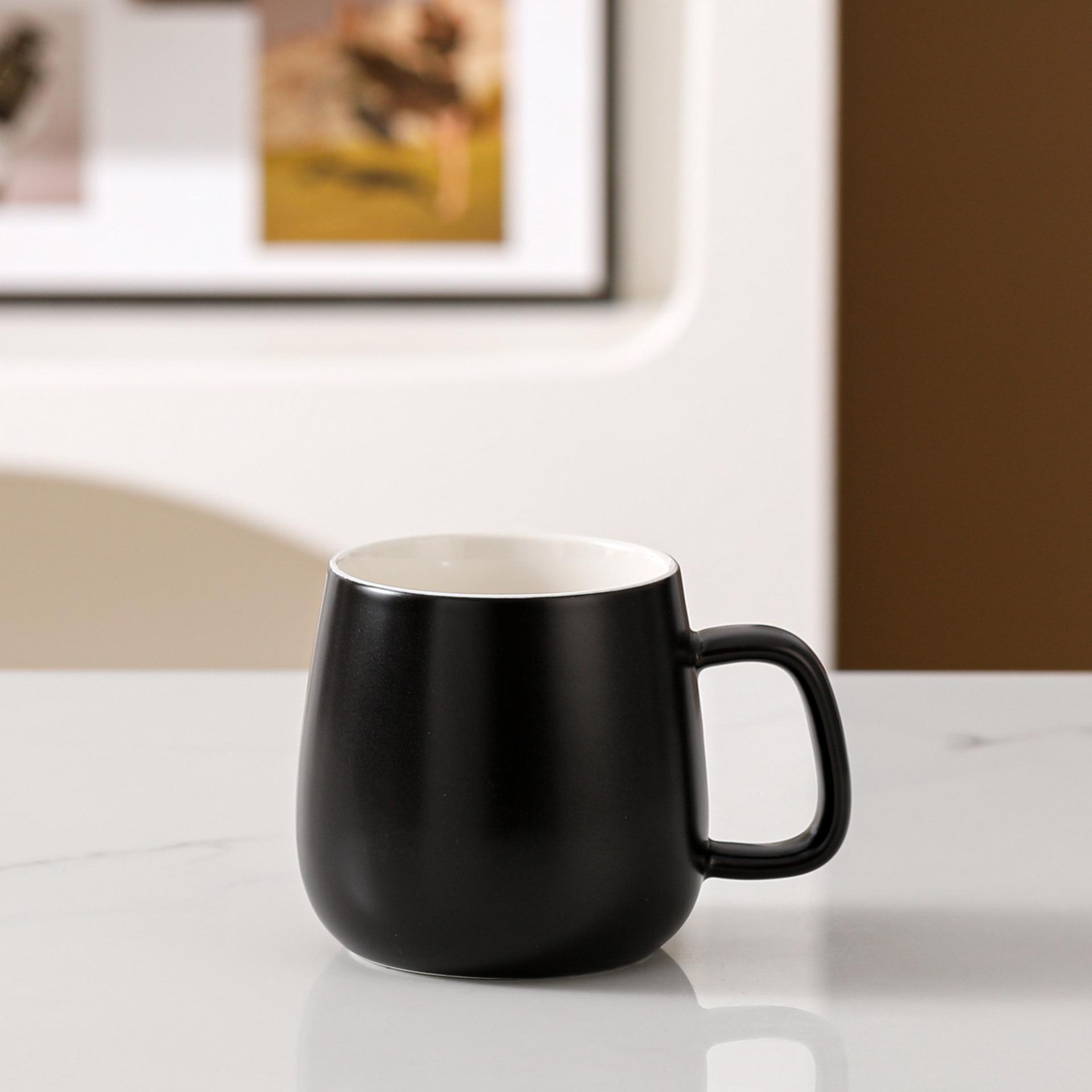 

Cup Ceramic Light Luxury Hotel Teacup Black And White Creative Mug Pair Simple Coffee Cup High Value Water Cup 380ml