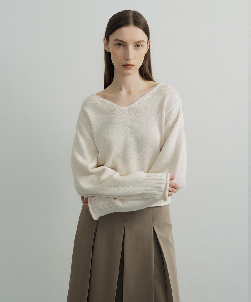 OCTETTE Cotton Waveneck Knit_2Color