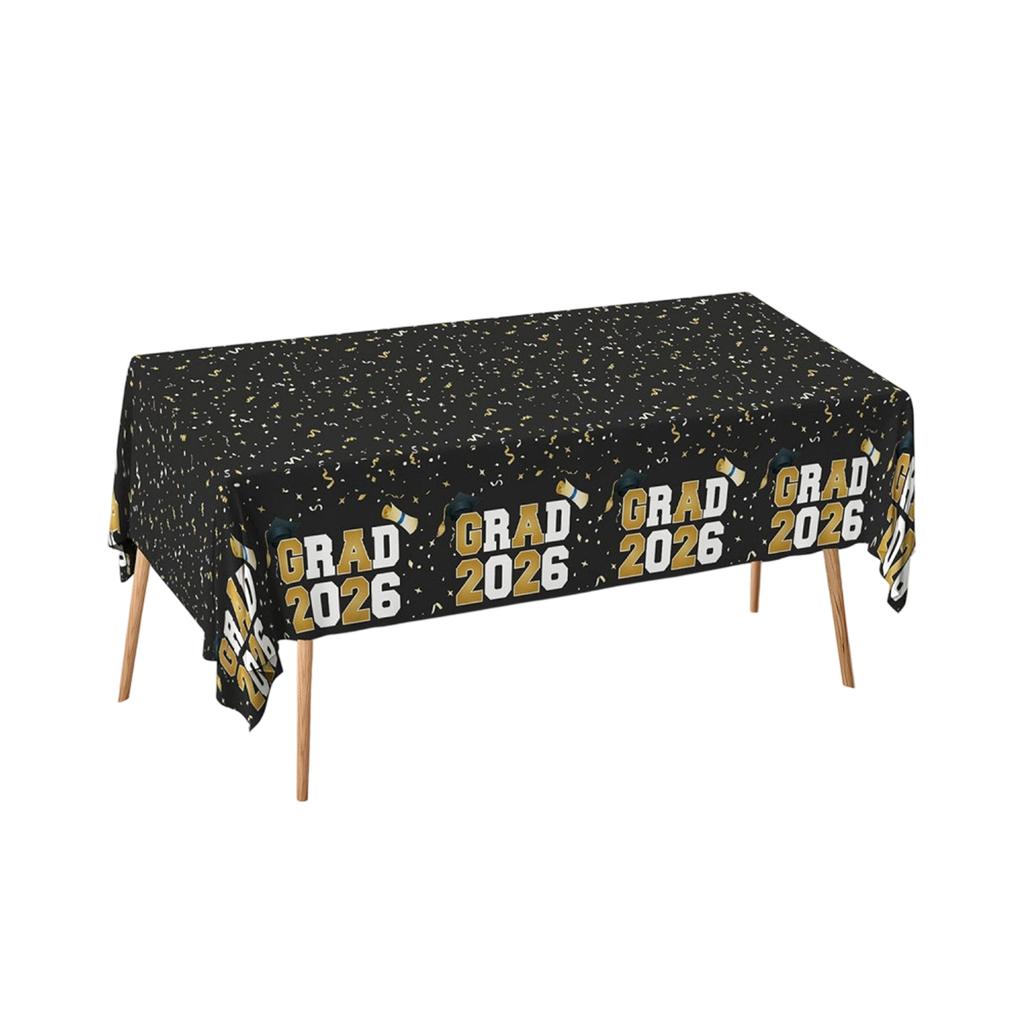 Graduation Party Tablecloth 152x218cm Plastic Table Cover for Graduation Celebration Decoration Durable and Waterproof Design
