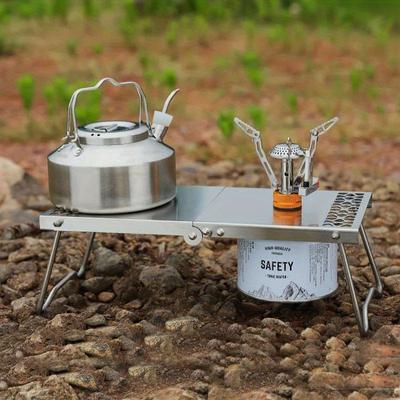 1PC Mesa Plegable de Acero Inoxidable para Camping al Aire Libre Mesa de Té Multifuncional Portátil para Barbacoa de Camping