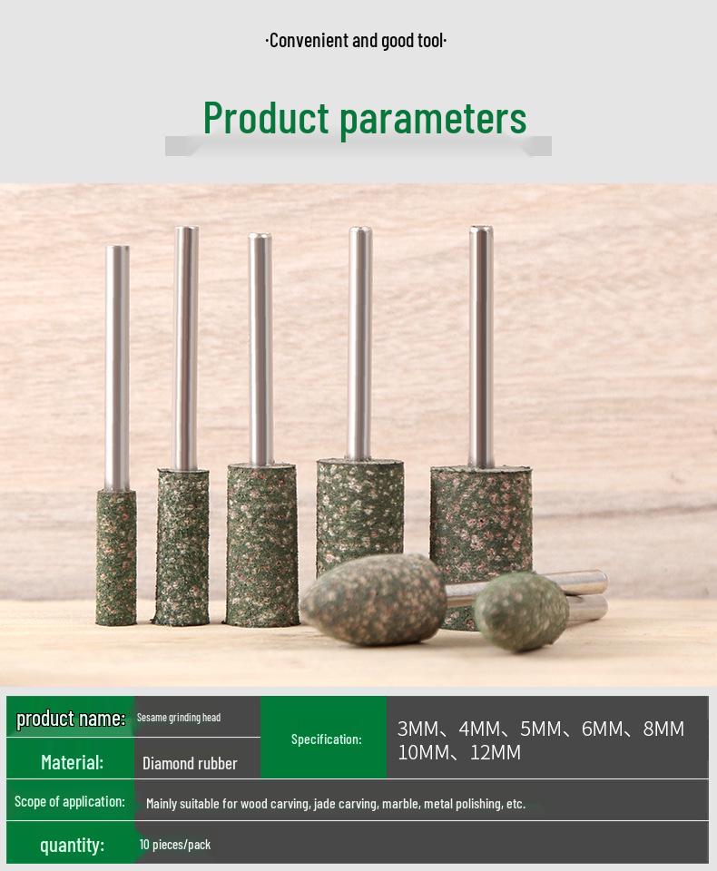 Gummi- und Sesam-Schleifkopf für Metall-, Jade- und Formenpolitur