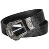 New European and American Style Women's Belt, Vintage Rhinestone Carved Buckle Belt, Trendy Printed Jeans Belt, Unisex