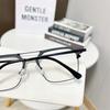 Sunglasses Luxury Anti-blue Light Double Beam Frame Flat Mirror Eyeglasses For Office Gaming Women