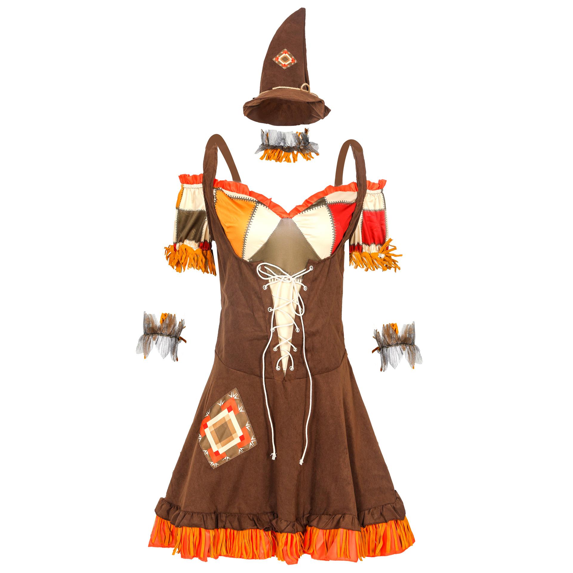 

Clown Witch Costume, Wizard, Wizard of Oz Scarecrow Drama Stage Costume, Halloween Costume M