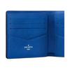 Louis Vuitton Brazza Logo Flap Wallet Taiga Leather Men wallet Gray Blue M11582