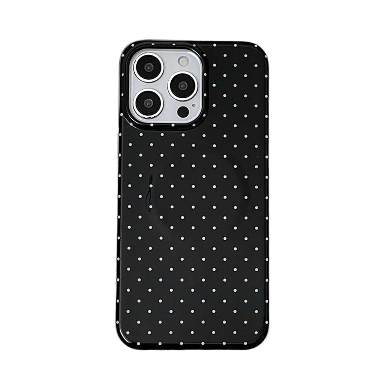 Modische Niedliche Kreis Punkt Hülle Für iPhone 16 17 Pro Max 15 14 13 Polka Dots IMD TPU Magnetische Rückabdeckung Für Magsafe