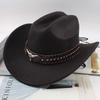 Wide Brim Western Cowboy Hat Rivet Riding Hat Vintage Felt Cowgirl Hat  Festive Occasions