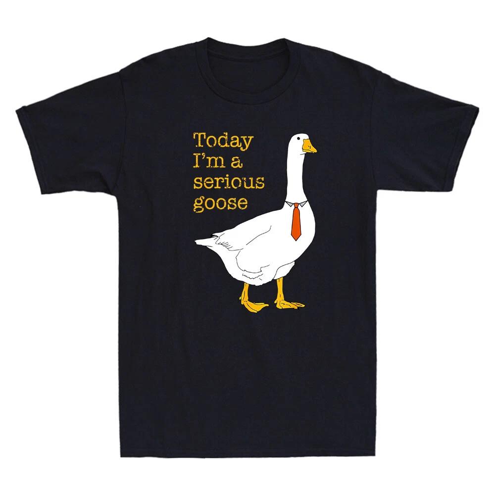 Today I m A Serious Goose Funny Silly Goose Meme Humor Quote Retro Men s T-Shirt M