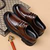 2025 spring new leather business casual work small leather shoes youth Korean version British men's casual leather shoes