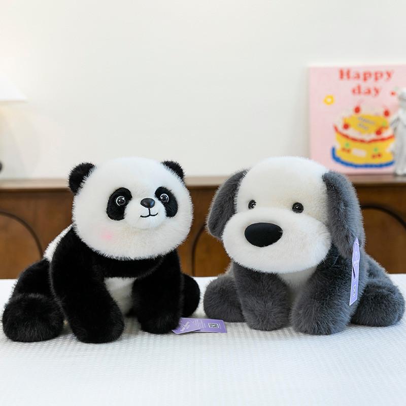 Greyhound White Panda Dog Animal Pillow Toy Doll Plush Pose Decoration Sitting