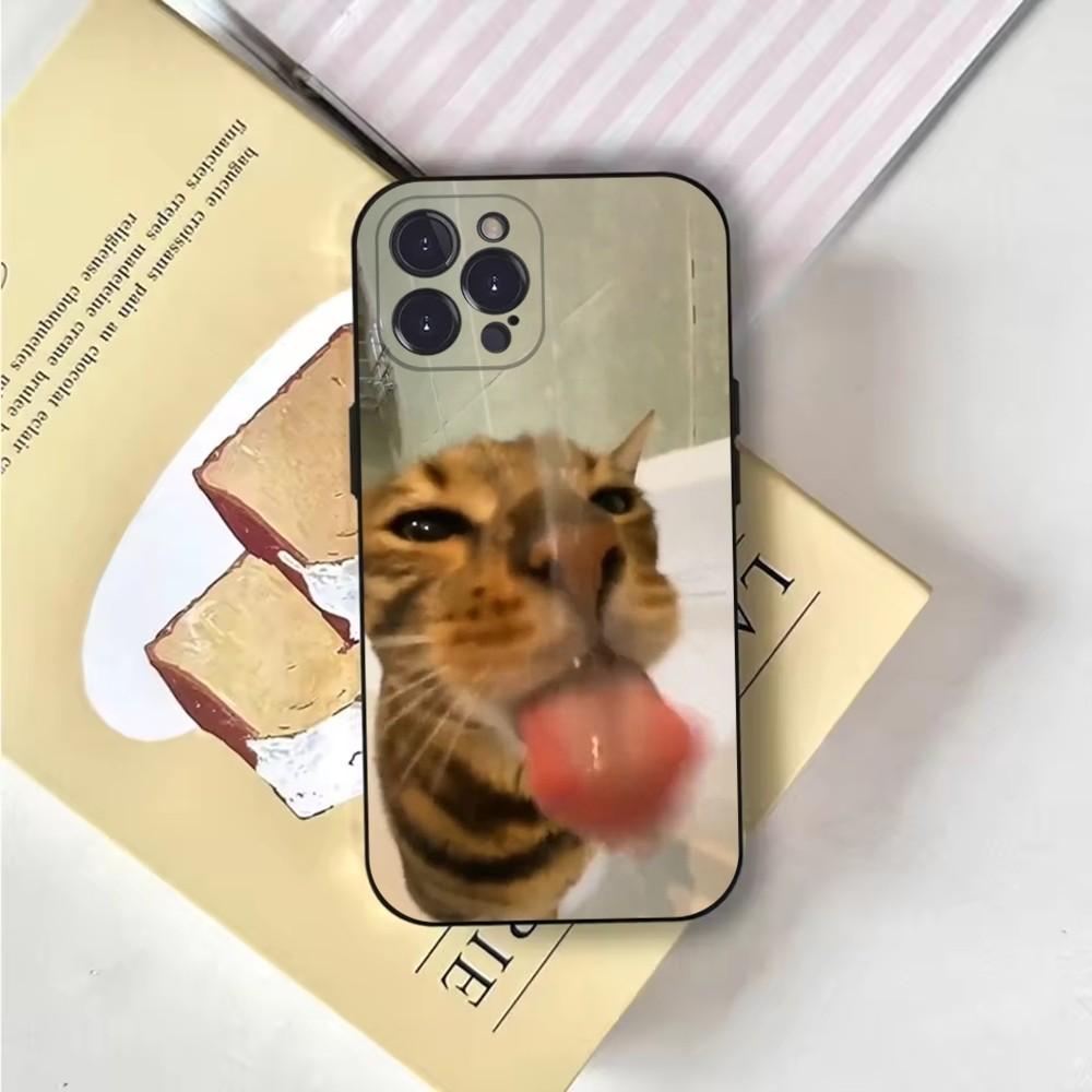 Pet Cat Funny memes Phone Case For iPhone 16,15,14,13,12,11,Pro,X,XS,Max,XR,Plus,Mini Soft Black Cover