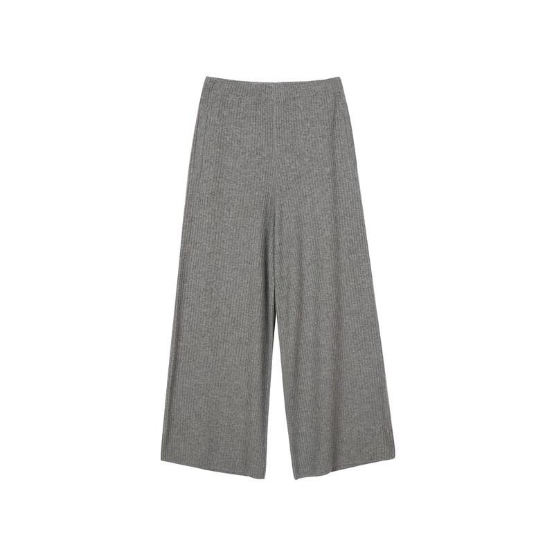 LESS 2024 Autumn Merino Wool Cashmere Loose Flare Trousers