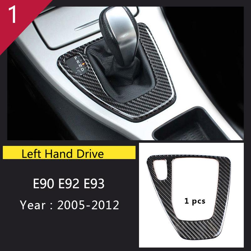 Carbon Fiber Gear Shift Panel Trim Sticker for BMW 3 Series E90 E92 E93 2005-2012 Car Inner Center Control Decorative Accessory