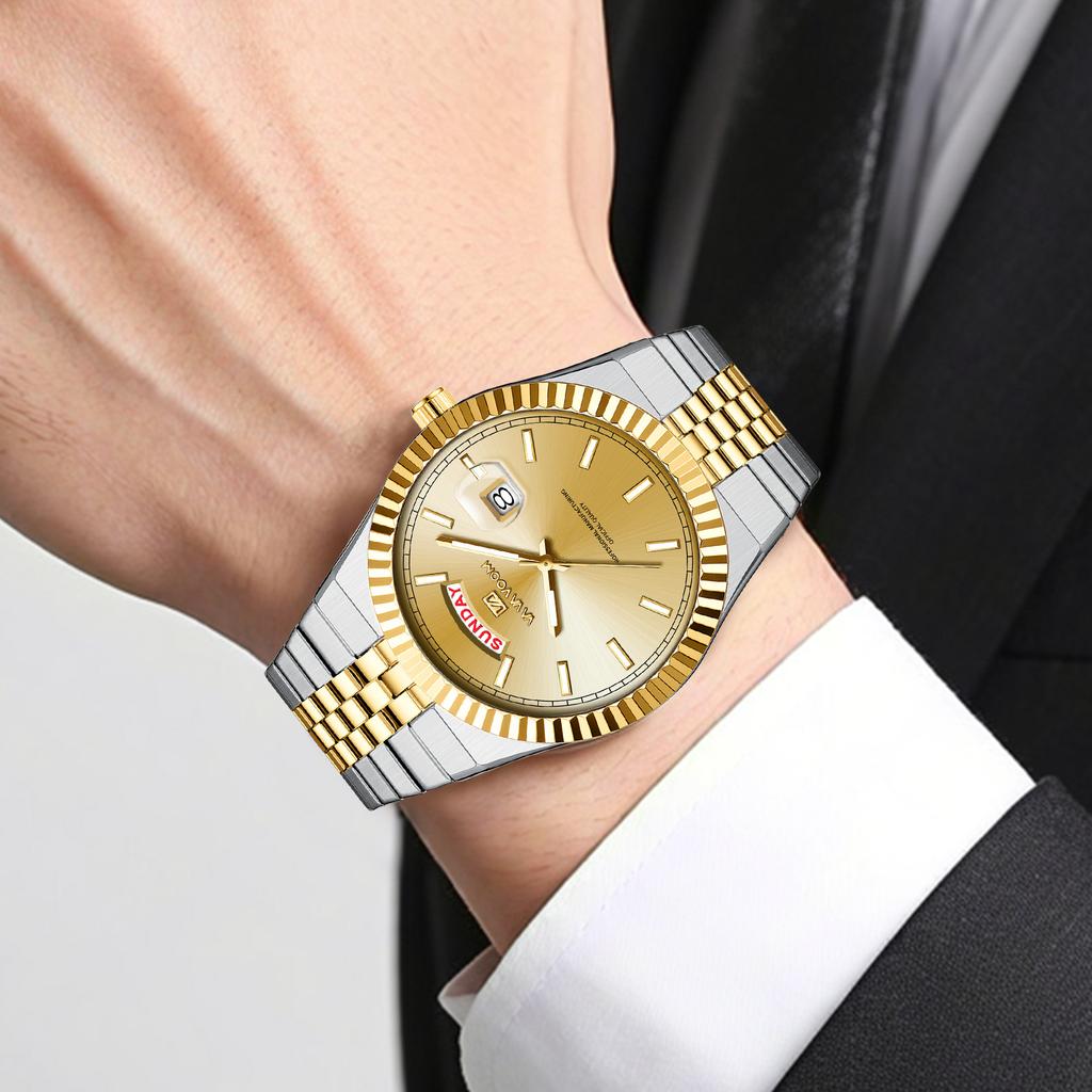 Men's Business Watch Luminous Waterproof Men's Watch Hot-selling Dual Calendar Quartz Watch