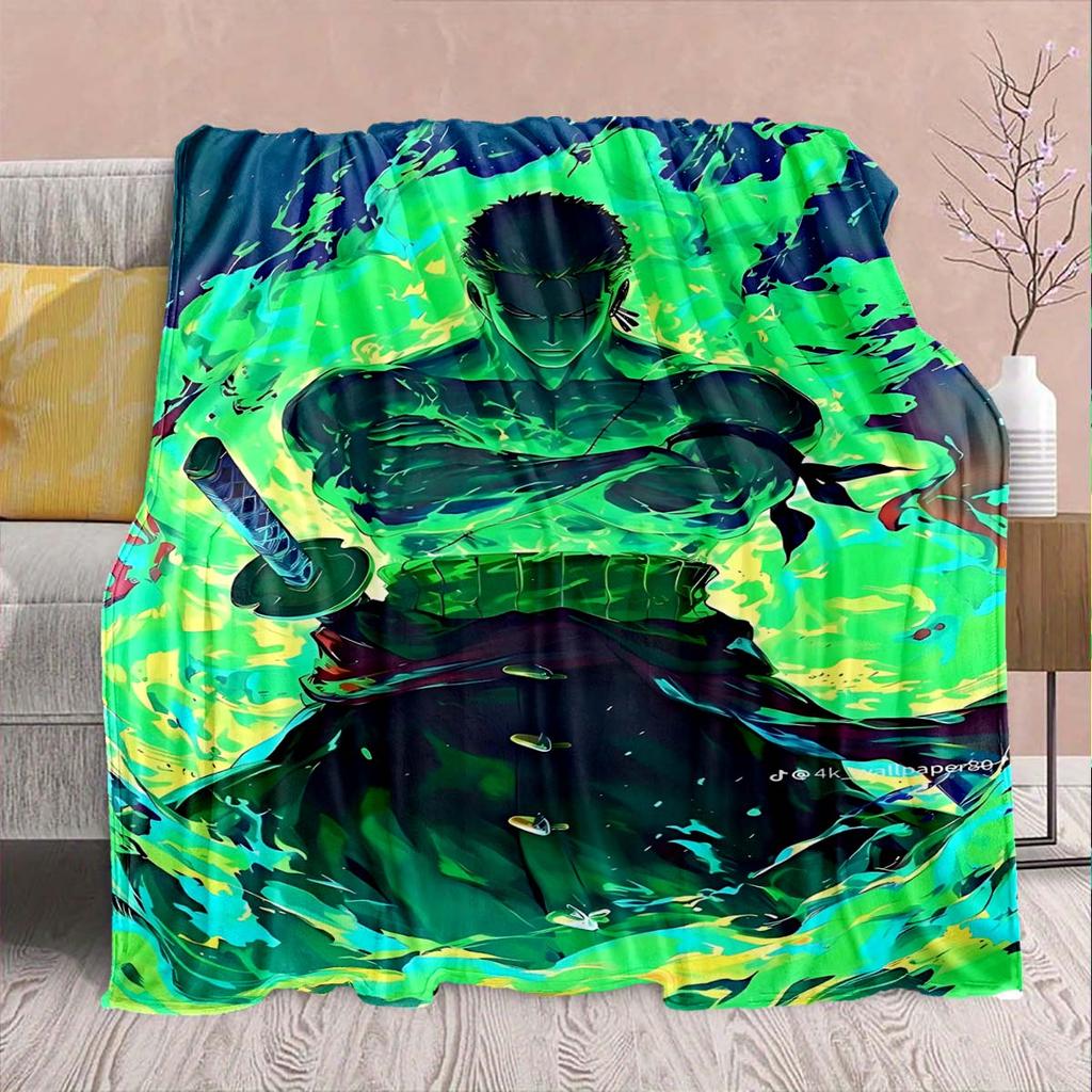 One Piece Anime Flaneldecke - Weich Warm Perfekt für Sofa, Bettwäsche Camping Reisen Büro Heimdekoration -QJY