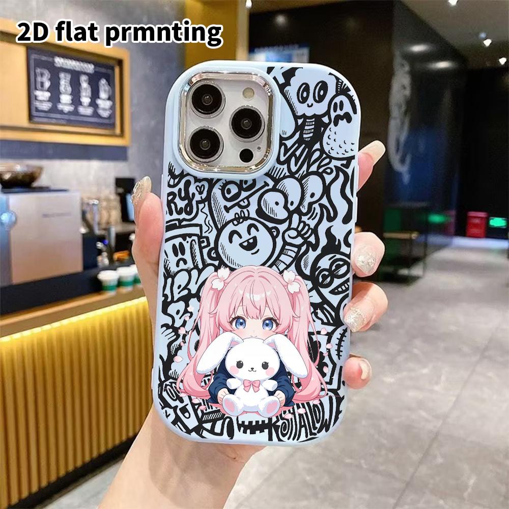 Phone Case: 2D Flat Design Suitable for iPhone 18 17 16 15 14 13 Pro Protective Case, Couple Style, Cute Design, Christmas and Halloween Gift
