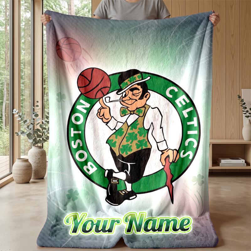 Custom Text Flannel Throw Blanket, Lightweight Cozy Bed Sofa BlanketCeltic FC