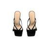 Original Design~ Bow Strap Open-toed High Heel Cool Slippers Women's Summer Wear Square Head Fairy Stiletto Muller Shoes