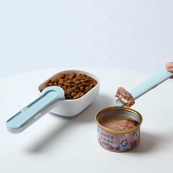 Dog Food Shovel Ergonomic Design Large Capacity ABS Sealing Bag Clip Pet Food Spoon for Dogs