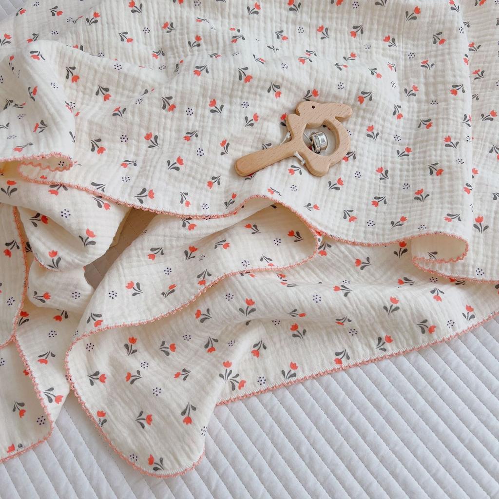 INS Gauze 100% Cotton Princess Blanket Summer Floral Baby Children Kids Blankets Soft Sleeping Bed Crib Quilt Stroller Blanket