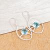 Sky Blue Topaz Gemstone 925 Sterling Silver Jewelry Handmade Hook Earrings 2.00" EE-52-2