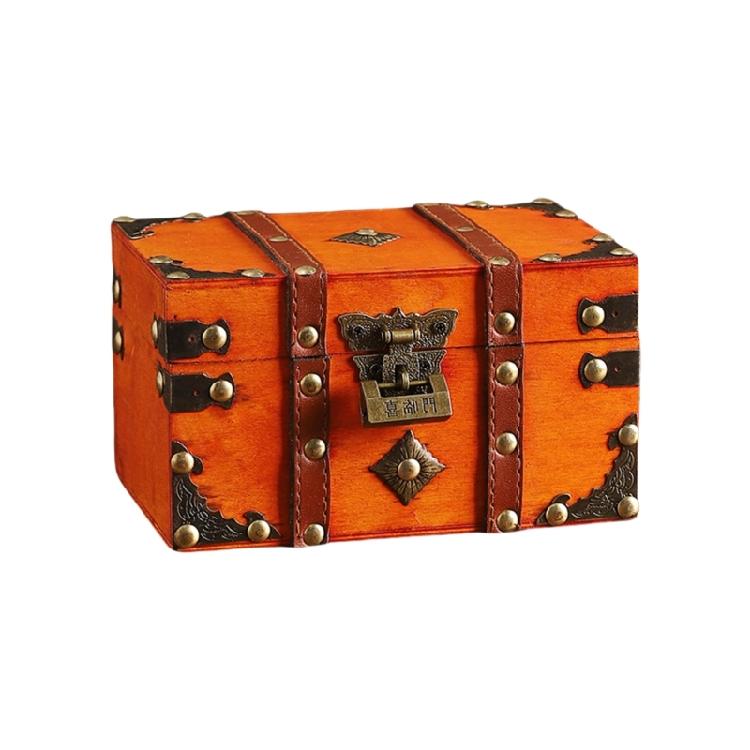 Wooden Storage Box With Locking Mechanism And Leather Accent For Home Use Documents Small Item Organization Case