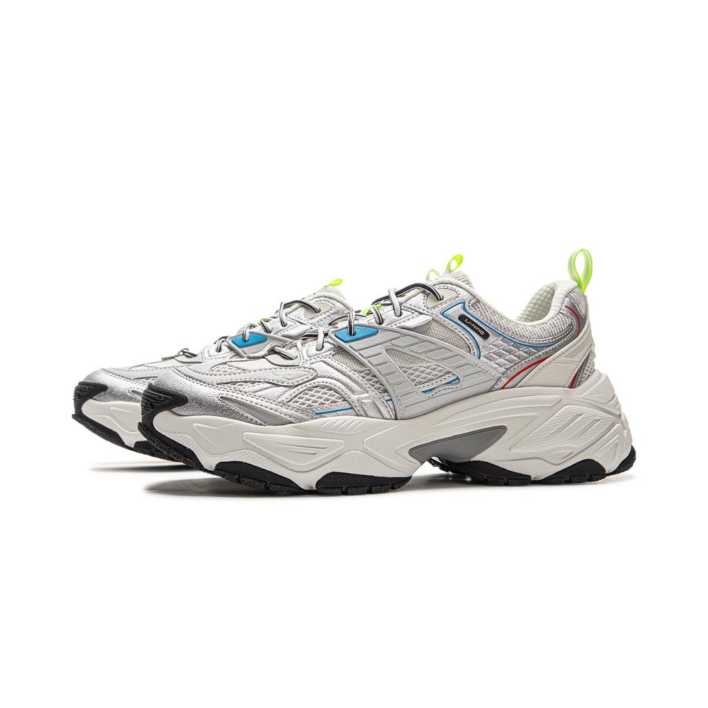 New LiNing Red Sugar 2 Anti-Slip And Wear-Resistant Breathable Low-Top Casual Shoes Men's Silver Gray AGCV123-2