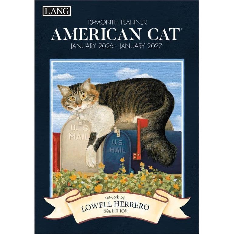 Lang, n Cat 2026 Monthly Planner, 7 X 7 , 12-Month Calendar with Case Binding 2026