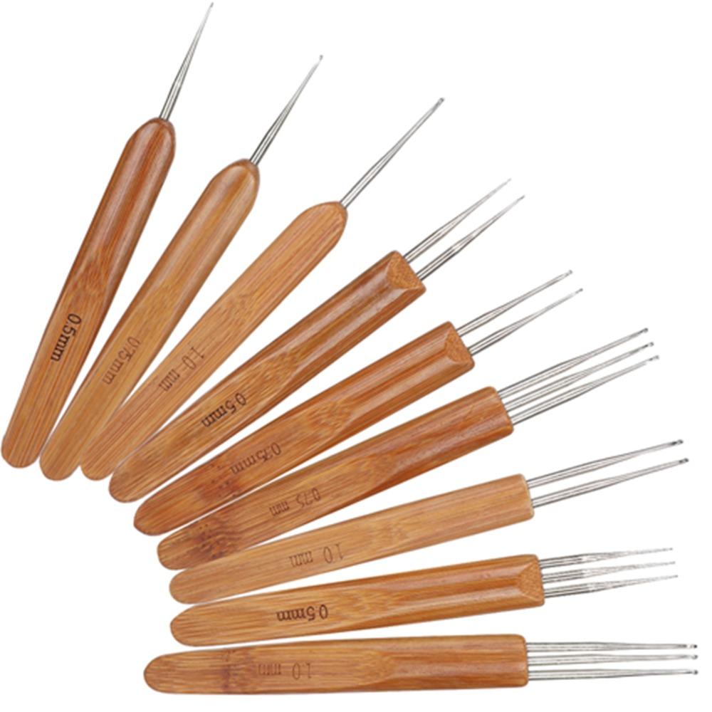 9Pcs 0.5mm 0.75mm Sizes Dreadlock Crochet Hook Braid Hair Weaving Tool  Dreadlock Styling