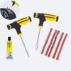 Professional Tire Puncture Repair Kit - 4.13" T-Handle Tool + 12ml Rubber Glue, Roadside Emergency Fix for Bike, Motorcycle, Car