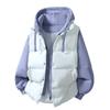 Mens Winter Puffer Jacket Faux Two-Piece Thick Hooded Loose Cotton Coat Teens