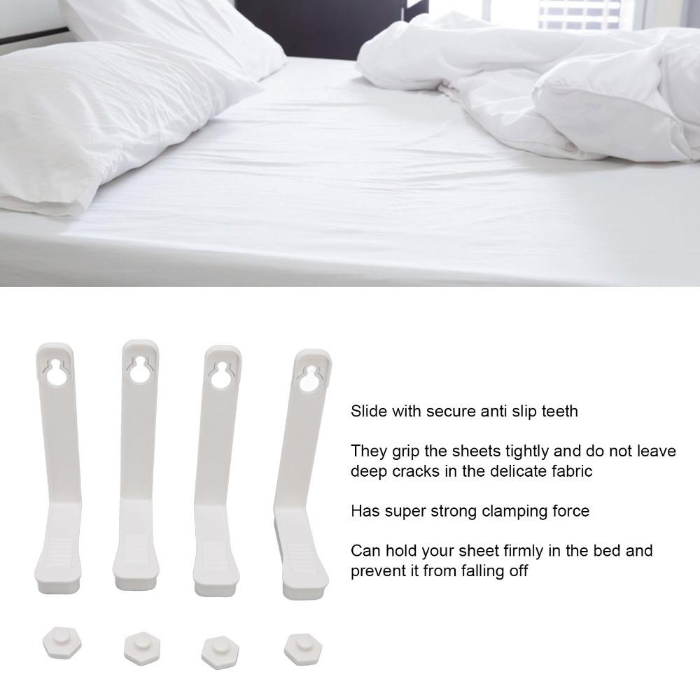 4Pcs Strong Clamping Force Bed Sheet Clips Non-Skid Quilt Sheet Buckle Bed Sheet Holders Bed Sheets