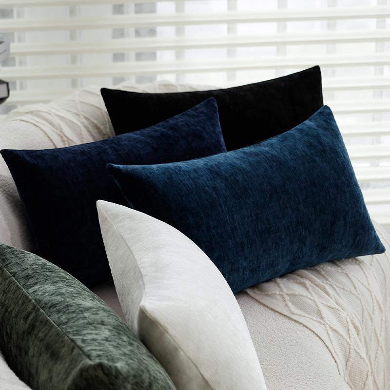 Light Luxury Pillow Sofa Living Room Solid Color Simple Lumbar Pillow Car Office Cushion Long Strip Lumbar Pillow