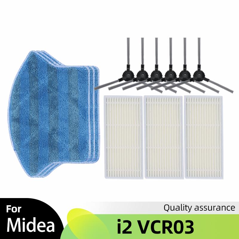 Hepa Filter Side Brush Mop Cloth Rag Kit Replacement for Midea i2 VCR03 Robotic Vacuum Cleaner Spare Part Accessories