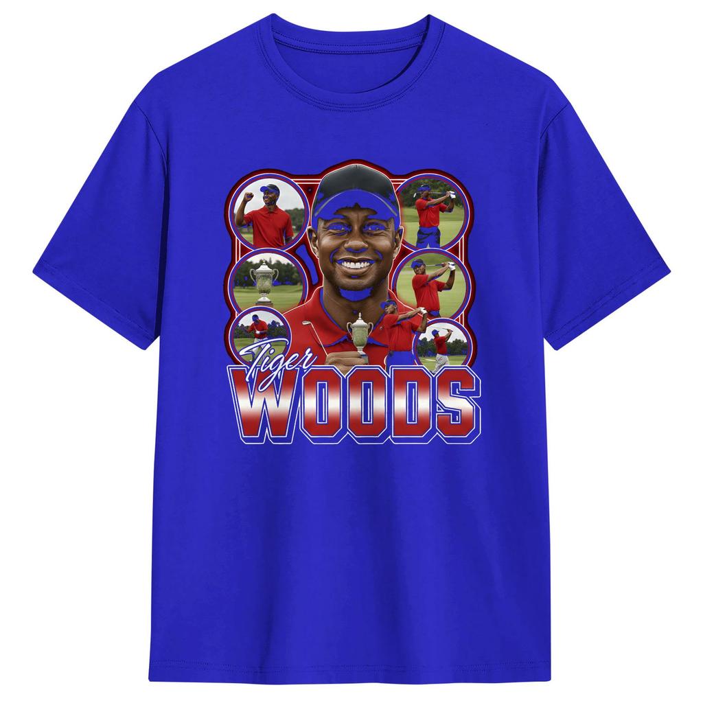 Oversized T Shirt Summer Tigers WWoods Vintage Bootleg Hip Hop TShirts Cotton Tee Shirt for Unisex Awesome Short Sleeve Tops