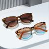 New gradual change of color cat eye sunglasses advanced sense plain face thin retro large frame glasses frame fashion glasses
