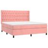 Maison Exclusive - Lattenrost Bett Matratze und LED Rosa 160x200 cm Samt