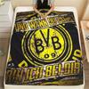 Borussia Dortmund Logo Print Koc Flanelowy, Wysoka jakość, Wygodny na wszystkie pory roku, Wystrój domu, Ciepło i Komfort