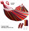 Outdoor Thicken Canvas Hammock Home Garden Leisure 1-2 Person Swing Chair Camping Hunt Rest Stripe Hanging Bed Colorful Hammock