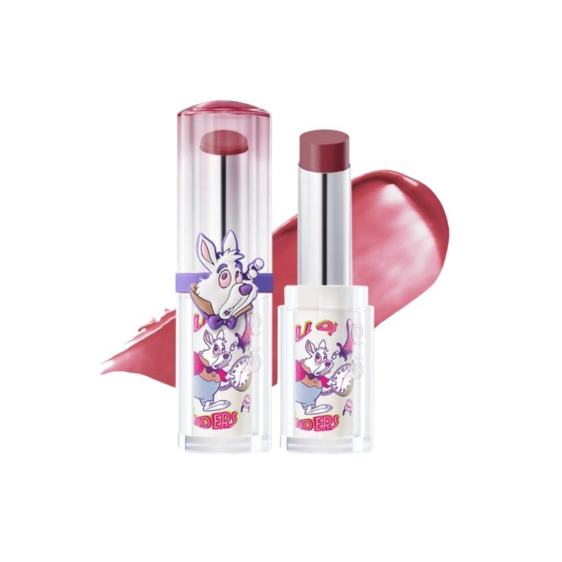 CLIO Crystal Glam Balm Special Set (Alice in Wonderland Edition) Tinted Lip Balm + Tint Ring (3 Colors) 07 Muse Rose
