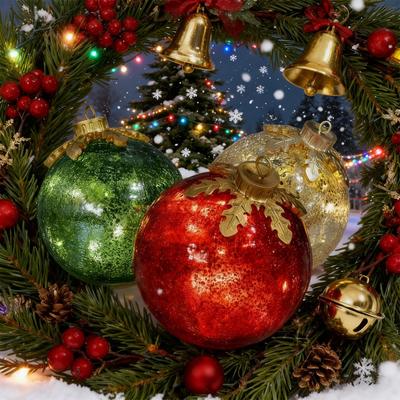 Weihnachtskugeln aus Glas 3 Stück Batteriebetrieben Festliche Tischdekorationen Partydekorationen für Heimdekor