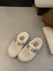 2025 new belt buckle thick-soled imitation lamb wool cotton slippers outer wear bag head fluff half-drag warm women's shoes slippers