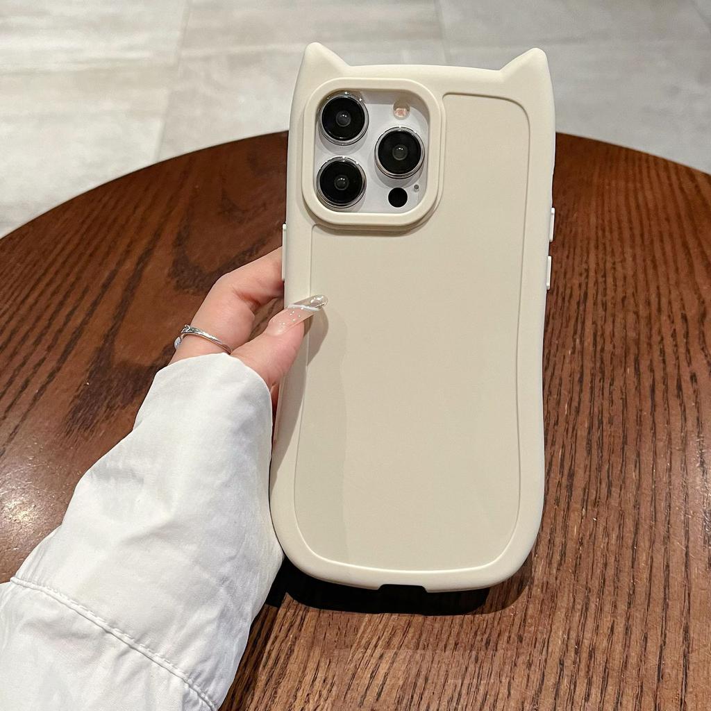 Cat Ears for Apple 17PRO Premium Sense 14 Transparent Tpu Simple Iphone15promax Mobile Phone Case for Women