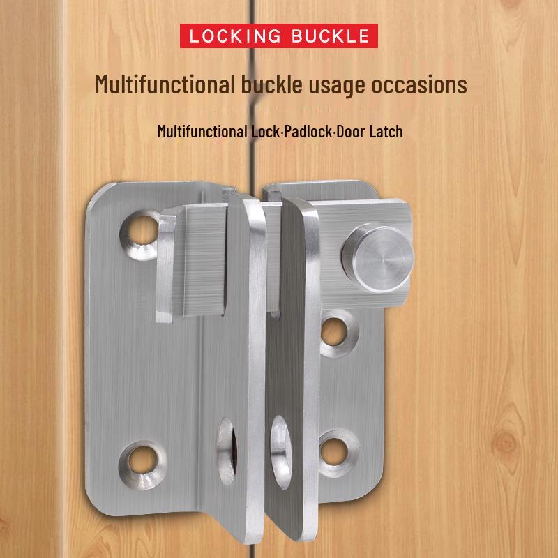 Zăvor de ușă din oțel inoxidabil fără găurire: Zăvor cu știft, Cataramă de prindere, Blocare cu cârlig stânga/dreapta, Zăvor de ușă și Lacăt.