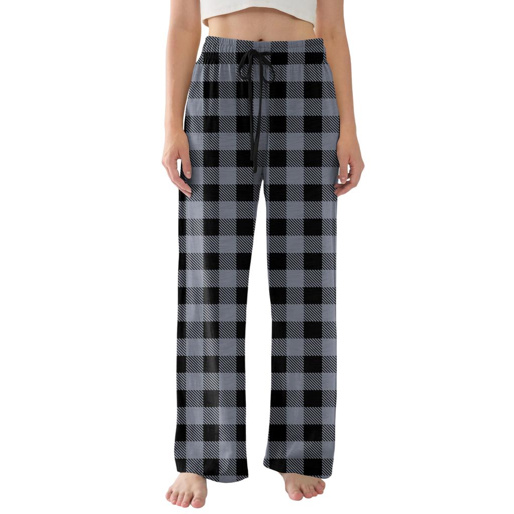 Womens Pajama Pants Lightweight Casual Comfy Palazzo Pants Sleepwear Loungewear Bottoms With Pockets