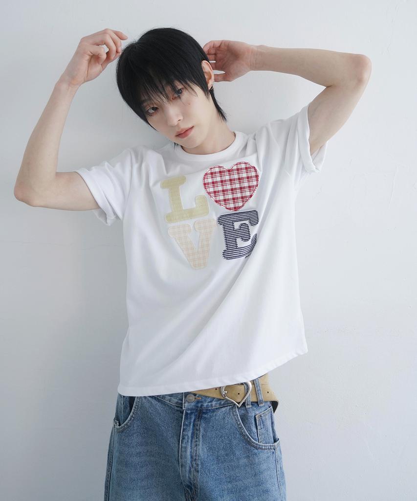 Mimdeowodeulobeu Hello World Patchwork Love T-Shirt_White