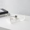 Acrylic Napkin Holder Trnsparent Desktop Napkin Stand with Weighted Arm for Bar Home Kitchen Countertop Dining Table Bathroom