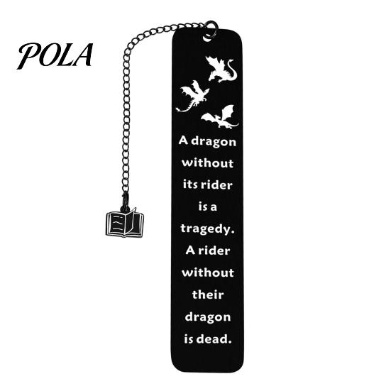Black Tassel Bookmark Pterosaur Bookmark, Stainless Steel Fourth Wing Design Page Marker with Smooth Polished Tassel, Unique Literary Gift for