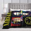 Nirvana Face Band  Blanket Quality Super Soft  Throw Blanket Autumn Travel Couch Chair Print Bedspread